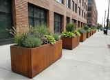 Large custom Cor-Ten / Weathered steel planters