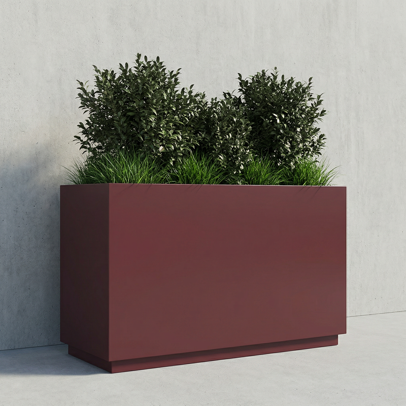 Fiberglass Rectangular Planter with Toe Kick