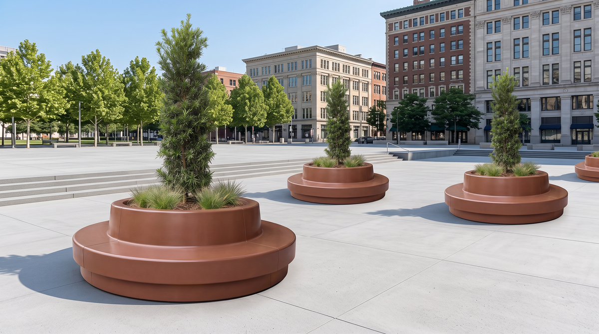 Fiberglass planters, thoughtfully made