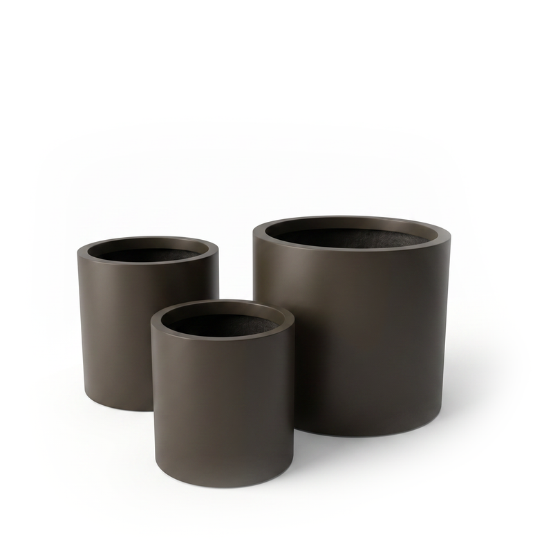 Round Cylinder Fiberglass Planter